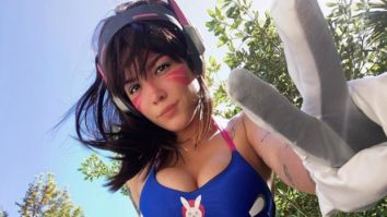 Halsey cosplays as D.Va from Overwatch and her bikini look is sexy