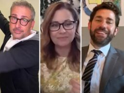 Steve Carell, Jenna Fischer, John Krasinski and The Office cast reunite to recreate epic wedding scene to surprise newlywed couple on Some Good News
