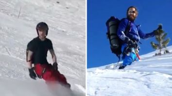 Tom Holland being an ace at snowboarding but Jake Gyllenhaal struggling is pretty hilarious, watch videos