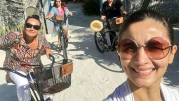 Throwback: Alia Bhatt captures a sun-kissed family selfie as she goes cycling with Mahesh Bhatt, Soni Razdan and Shaheen Bhatt