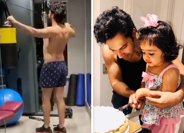 Varun Dhawan burns calories at the gym after binge eating cake during his niece's birthday