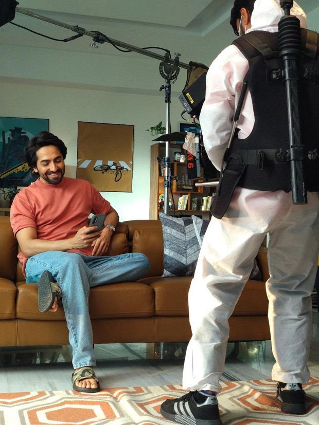 "It was great to shoot again after so many months" - says Ayushmann Khurrana who is back on set to shoot an ad "It was great to shoot again after so many months" - says Ayushmann Khurrana who is back on set to shoot an ad