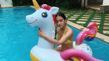 Sara Ali Khan sets the internet ablaze with her neon bikini pictures while swimming during rains