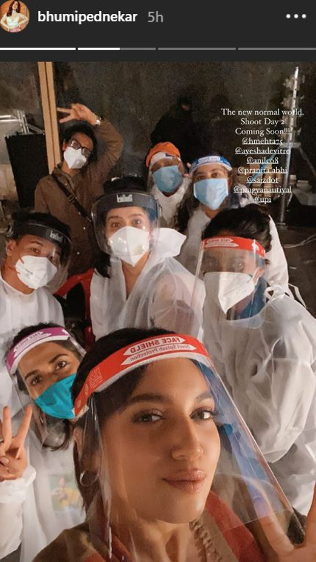 Bhumi Pednekar resumes shoot; embraces the new normal with a team selfie