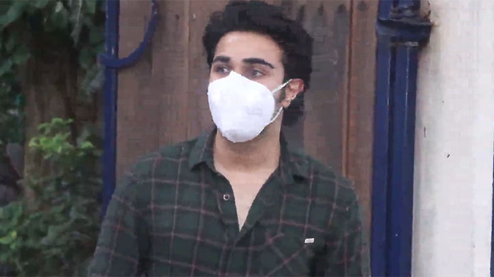 Aadar Jain snapped at a dubbing studio in Bandra