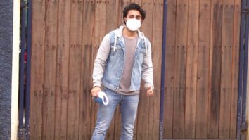 Aadar Jain snapped at a dubbing studio in Bandra