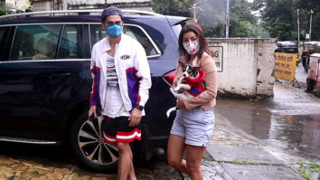 Gurmeet Choudhary and Debina Bonnerjee spotted with their pet dog in Bandra