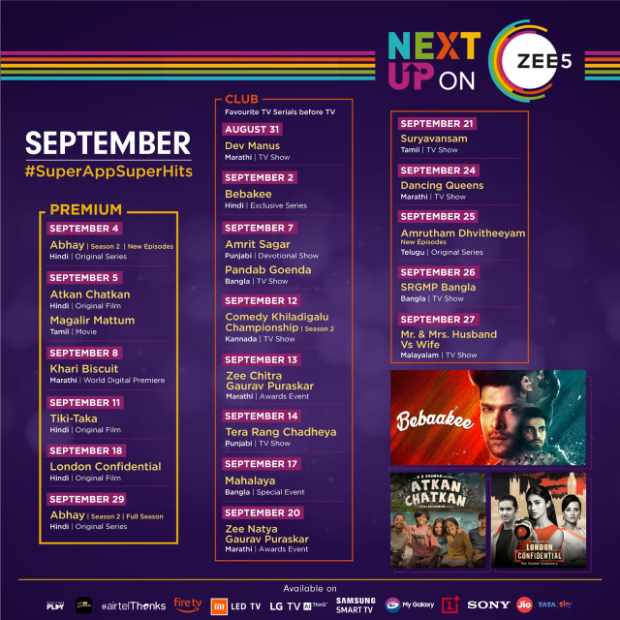 Mouni Roy and Purabh Kohli's London Confidential amongst the exciting Zee5 line-up streaming in September 
