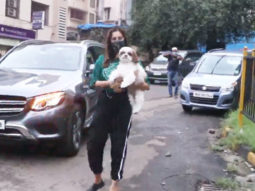Sophie Choudry spotted with her pet dog in Bandra