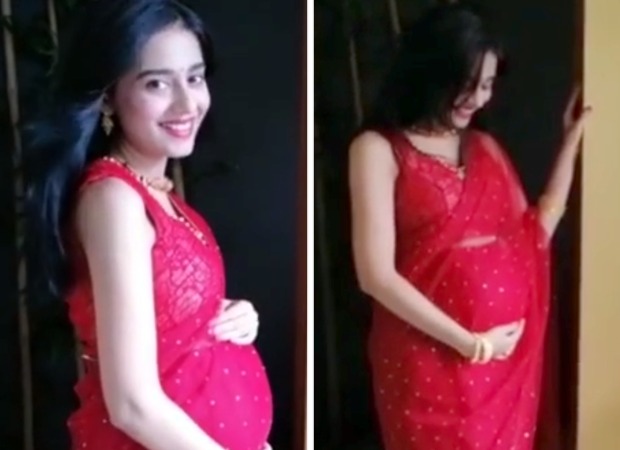 Amrita Rao looks ethereal in a saree as she flaunts her baby bump on Ashtami