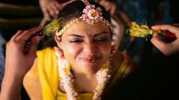 Bride-to-be Kajal Aggarwal gets captured at her candid best on her Haldi ceremony