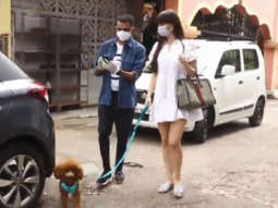 Giorgia Andriani spotted with her pet dog in Juhu