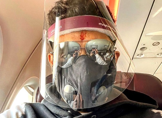 Abhishek Bachchan commences another schedule for Bob Biswas in Kolkata, shares flight picture wearing a face shield