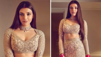 Kajal Aggarwal aesthetically balances a traditional and modern look in a Falguni Shane Peacock outfit for the after party