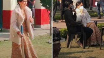 LEAKED PHOTOS: Sara Ali Khan chats with Dhanush, sports traditional lehenga on the sets of Atrangi Re as she plays cricket