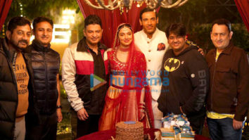 Photos: Divya Khosla Kumar celebrates her birthday on the sets of Satyameva Jayate 2 with Bhushan Kumar, John Abraham and Milap Zaveri!