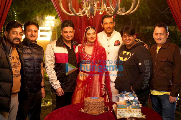 Photos: Divya Khosla Kumar celebrates her birthday on the sets of Satyameva Jayate 2 with Bhushan Kumar, John Abraham and Milap Zaveri!