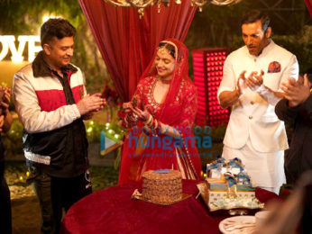 Photos: Divya Khosla Kumar celebrates her birthday on the sets of Satyameva Jayate 2 with Bhushan Kumar, John Abraham and Milap Zaveri!