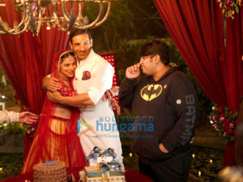 Photos: Divya Khosla Kumar celebrates her birthday on the sets of Satyameva Jayate 2 with Bhushan Kumar, John Abraham and Milap Zaveri!
