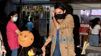 Photos: Neha Dhupia spotted with Angad Bedi and their daughter in Bandra