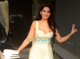 Photos: Nora Fatehi and Lara Dutta snapped at Pooja Entertainment’s office