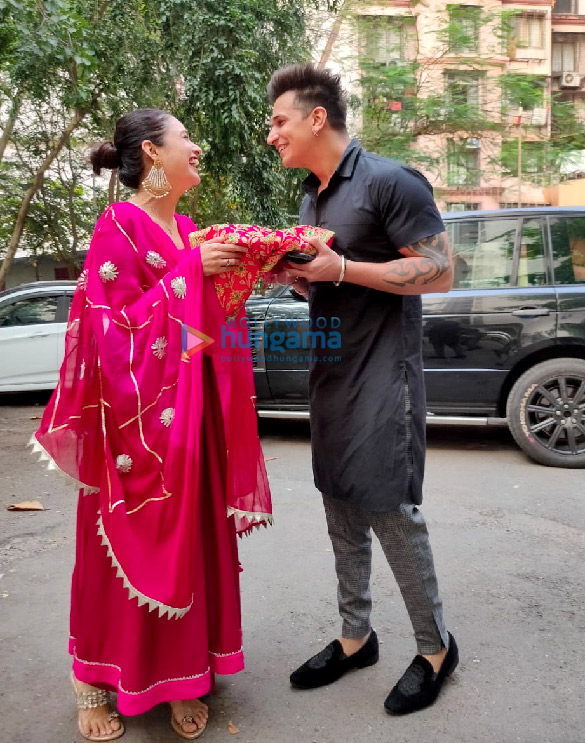 photos yuvika chaudhary and prince narula snapped celebrating karva chauth 2