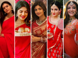 STYLE FILE! It was a red affair for Kajol, Priyanka Chopra, Shilpa Shetty, Raveena Tandon; newly married Kajal Aggarwal looked exquisite celebrating her first Karwa Chauth