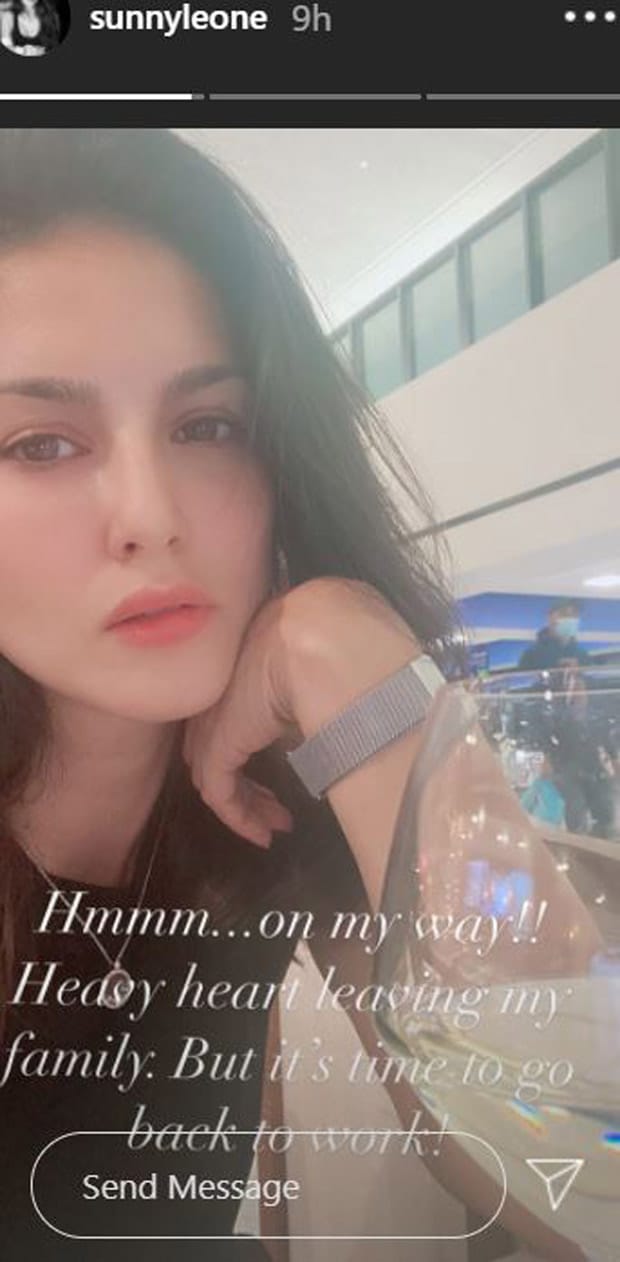 Sunny Leone is back in Mumbai after six months for a new adventure but with a heavy heart