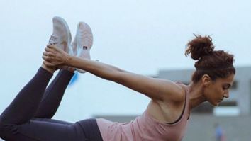 Taapsee Pannu does the perfect bow pose as she shoots for Rashmi Rocket