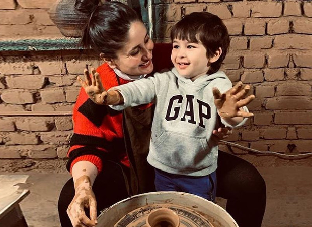Kareena Kapoor Khan and Taimur try their hand at pottery; the little one is amused and happy