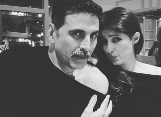 Twinkle Khanna says Akshay Kumar makes her heart hum a happy song as they twin in a cold shoulder top