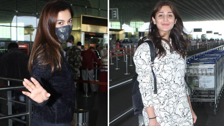 Gauahar Khan and Dhvani Bhanushali spotted at the airport
