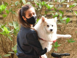 Malaika Arora snapped with her pet dog at Pet Clinic Bandra