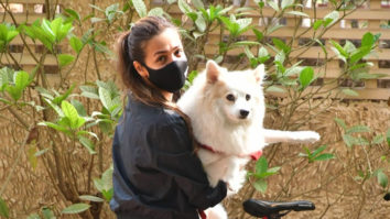 Malaika Arora snapped with her pet dog at Pet Clinic Bandra