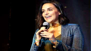 Photos: Neha Dhupia snapped attending the press meet for the film Tara in Hyderabad