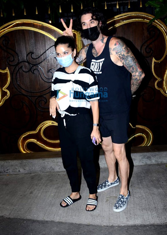 photos sunny leone spotted with husband daniel weber at myra spa in juhu
