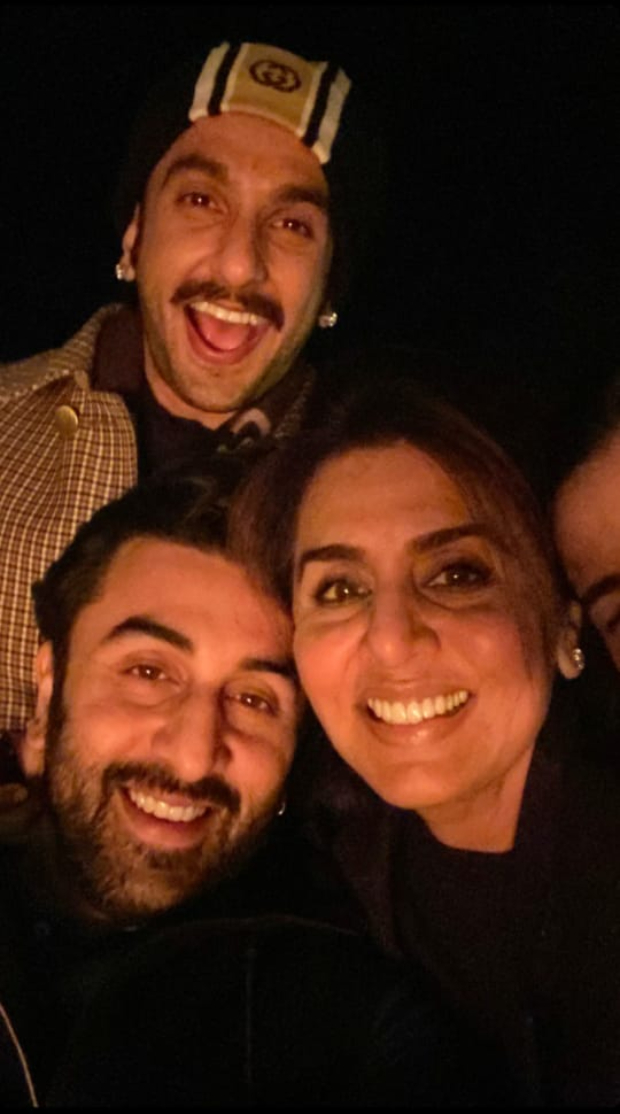 Ranveer Singh, Ranbir Kapoor pose together for a selfie with Neetu Kapoor Ranveer Singh, Ranbir Kapoor pose together for a selfie with Neetu Kapoor