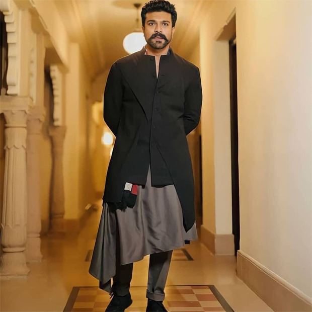 Ram Charan looks classy as he opts for an indo-western outfit for Niharika Konidela’s sangeet ceremony