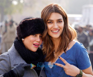 on the sets of the movie Bachchan Pandey