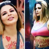 Bigg Boss 14 Rakhi Sawant writes Abhinav Shukla’s name all over her torso, leaving him and his wife Rubina Dilaik disgusted