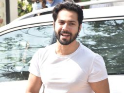 Dulha Varun Dhawan arrives at the wedding venue in Alibaug dressed in a classic white t-shirt and denims