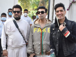 Karan Johar, Manish Malhotra and Shashank Khaitan leaving post-wedding of Varun Dhawan and Natasha Dalal