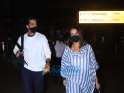 Photos: Angad Bedi and Neha Dhupia snapped at the airport