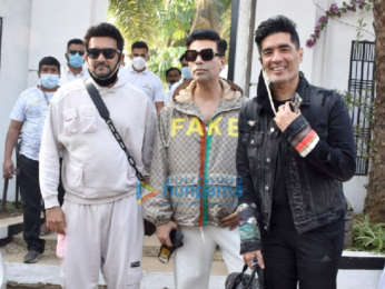 Photos: Karan Johar, Manish Malhotra, Shashank Khaitan spotted leaving the Varun Dhawan's wedding venue