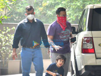 Photos: Saif Ali Khan and Taimur Ali Khan spotted at the gym