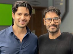 Sidharth Malhotra meets Ajay Devgn on the sets of Mayday