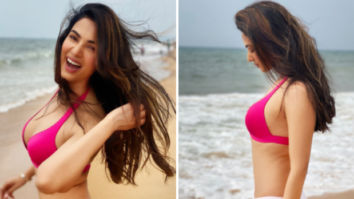 Sonal Chauhan is all smiles on the beach in white and pink bikini during her holiday in Goa 