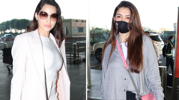 Spotted – Nora Fatehi And Hansika Motwani At Airport - Bollywood Hungama