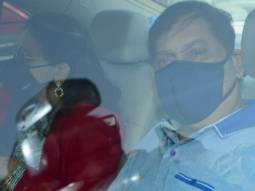 Varun Dhawan & Natasha Dalal leave for Alibaug with their families