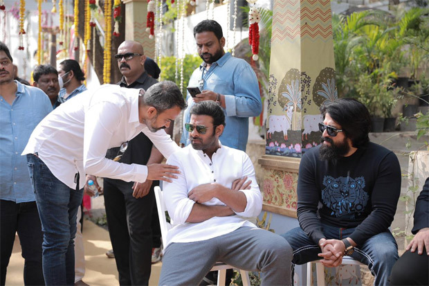 Salaar: Prabhas and Yash strike a pose at the grand launch event of the film
